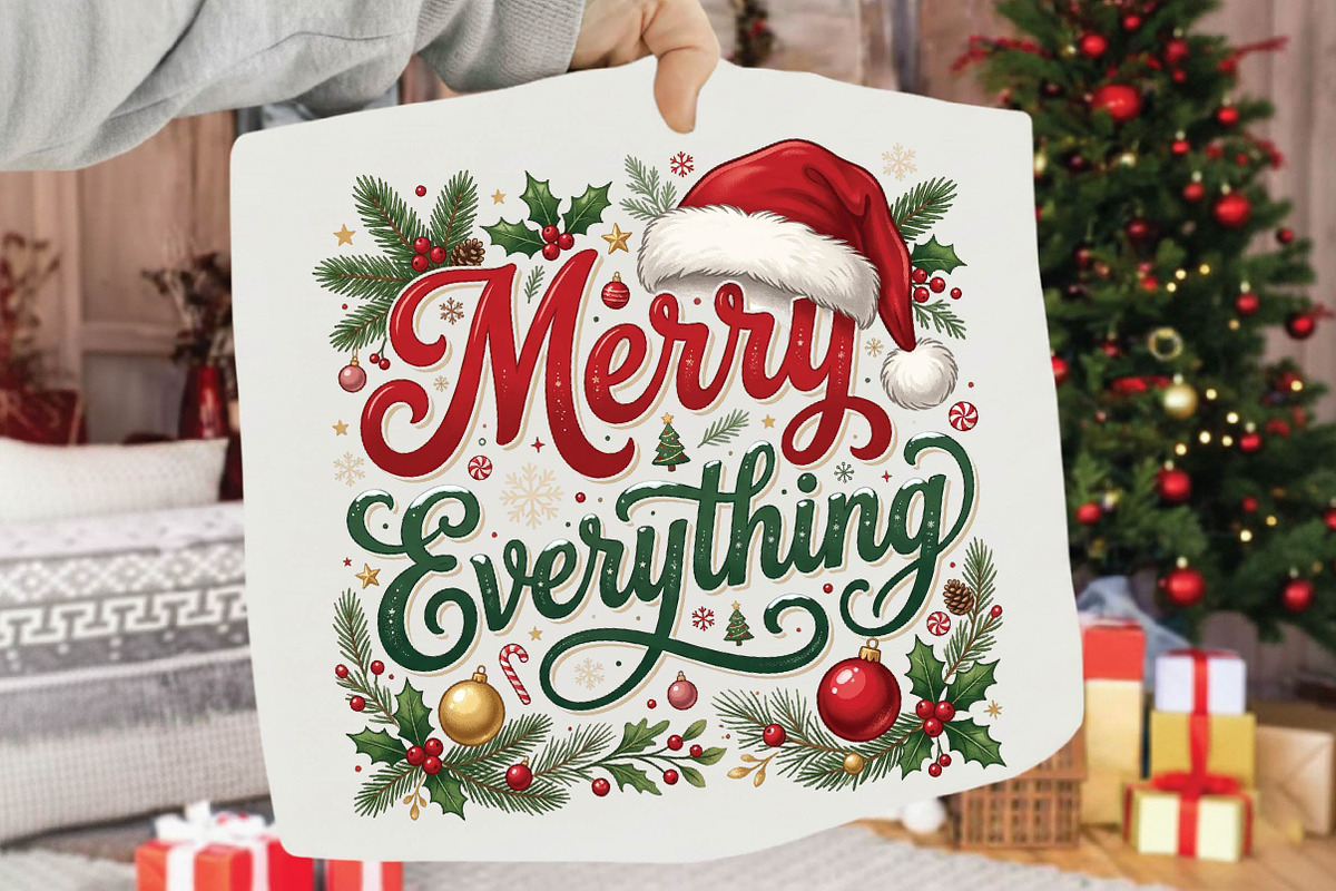 Merry Everything Christmas PNG, a Seasonal Illustration by DreamPrint404 (Photo 2 of 6)