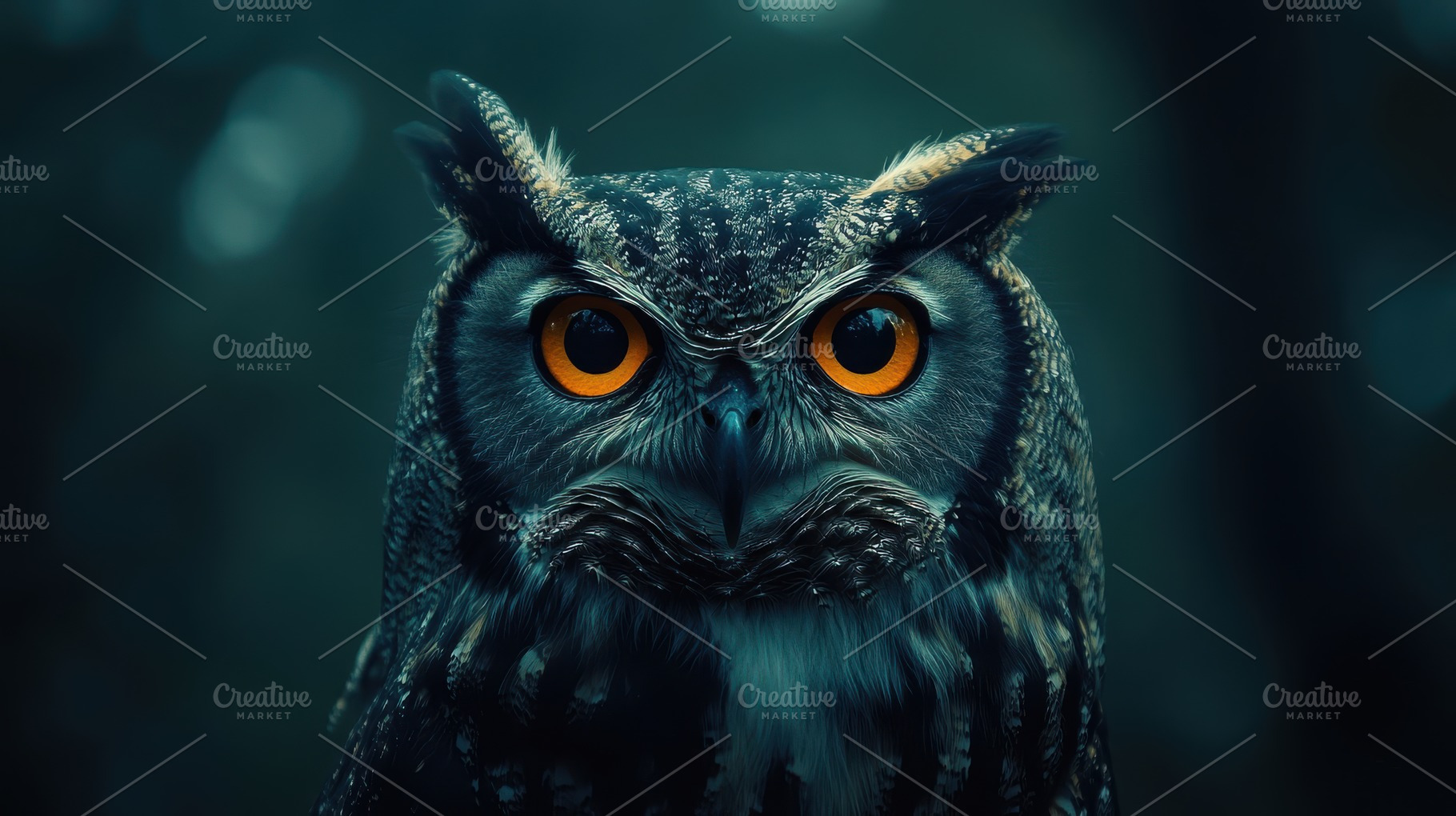 Intense gaze of an owl with striking, an Animal Photo by Pixeness Studio