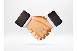 Handshake rendered in 3d style., a Person Illustration by Abscent