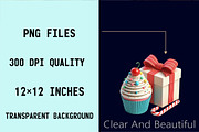 Watercolor Christmas Cupcake Clipart, an Illustration by SVGArt (Thumbnail 5 of 8)