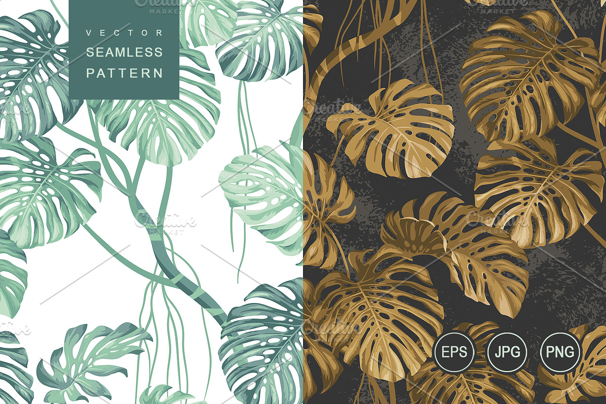 Monstera leaves pattern., a Pattern Graphic by Anna Smirnova (Photo 1 of 8)