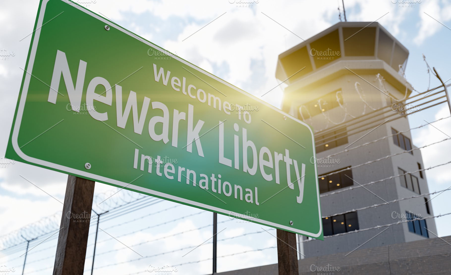 Newark Liberty Airport Sign, a Transportation Photo by Andy Dean Photography