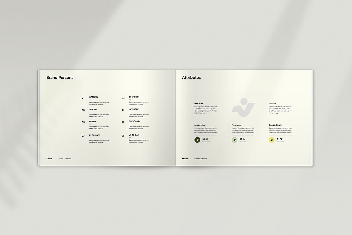 OCTO · Brand Guidelines | CANVA, a Brochure Template by KreateTribe (Photo 3 of 14)