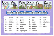 Printable Animal Alphabet For Kids, an Education Illustration by Curiouss (Thumbnail 2 of 10)