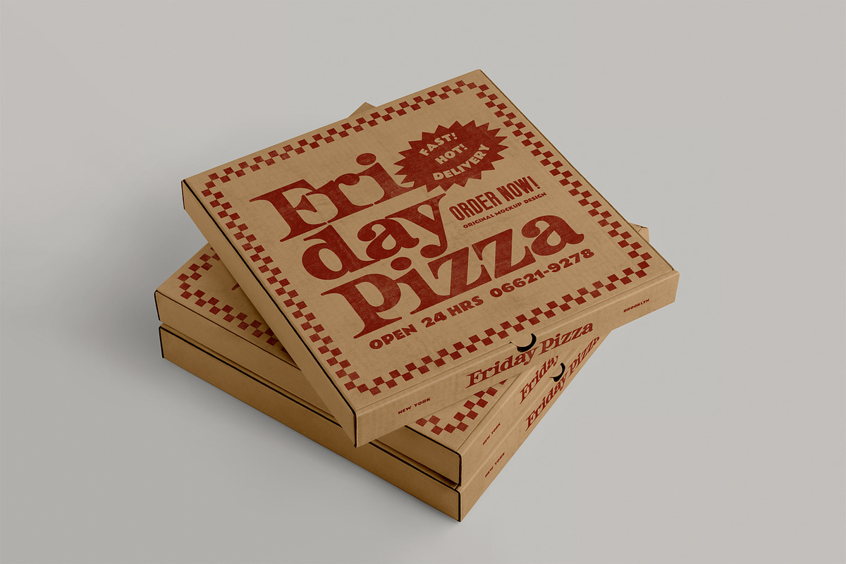 Pizza Box Mockup, a Cups & Container Mockup by eezo (Photo 2 of 3)