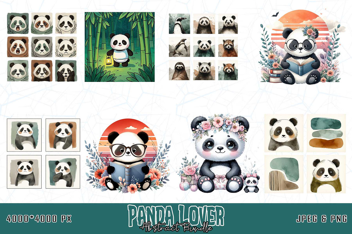 Cute Panda T-shirt Design Bundle, an Illustration by Sofia's Fashion (Photo 3 of 3)