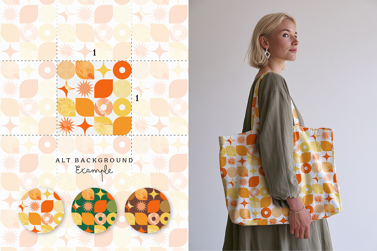 Retro mosaic seamless pattern set, a Pattern Graphic by Momosama Studio (Photo 4 of 5)