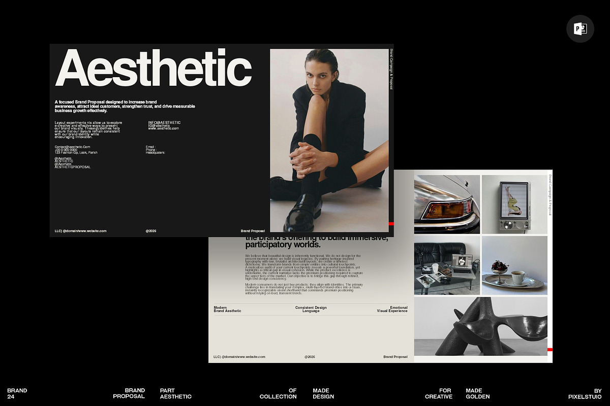 Aesthetic Brand Proposal Template, a Presentation Template by GoldenPixelStudio (Photo 1 of 12)