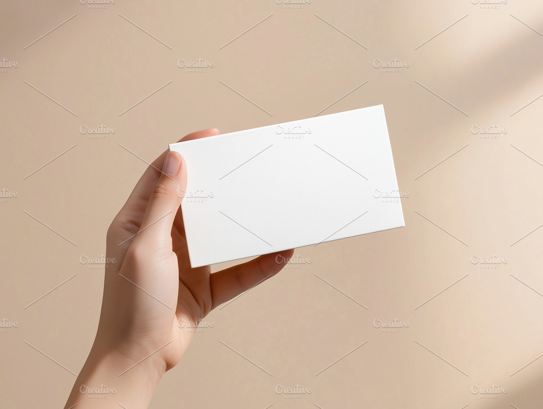 Hand holds blank business card, a Business Photo by MistyDay