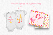 Watercolor IT'S A GIRL set, an Illustration by kate_illustration (Thumbnail 4 of 4)