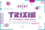 Trixie | A Layered Multiply Typeface, a Font by Drizy (Thumbnail 1 of 10)