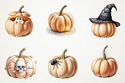 Beige Pumpkins Halloween Clipart, an Illustration by RobertsArt (Thumbnail 6 of 6)