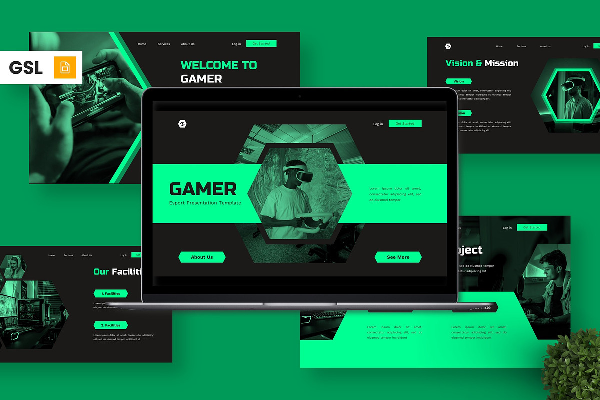 Gamer - Esport Google Slide, a Presentation Template by Deepslide Studio (Photo 1 of 6)