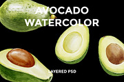 Avocado digital watercolor, a Food Illustration by wedraw (Thumbnail 1 of 3)