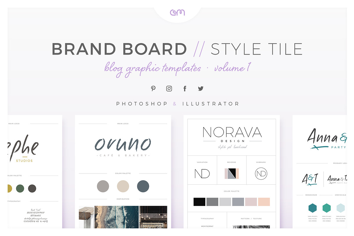 Brand Boards / Style Tiles VOL 1, a Templates & Theme by AM Studio (Photo 1 of 11)