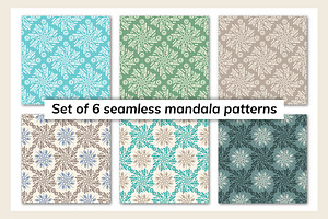 Mandala pattern seamless set of 6, a Pattern Graphic by jelisua88
