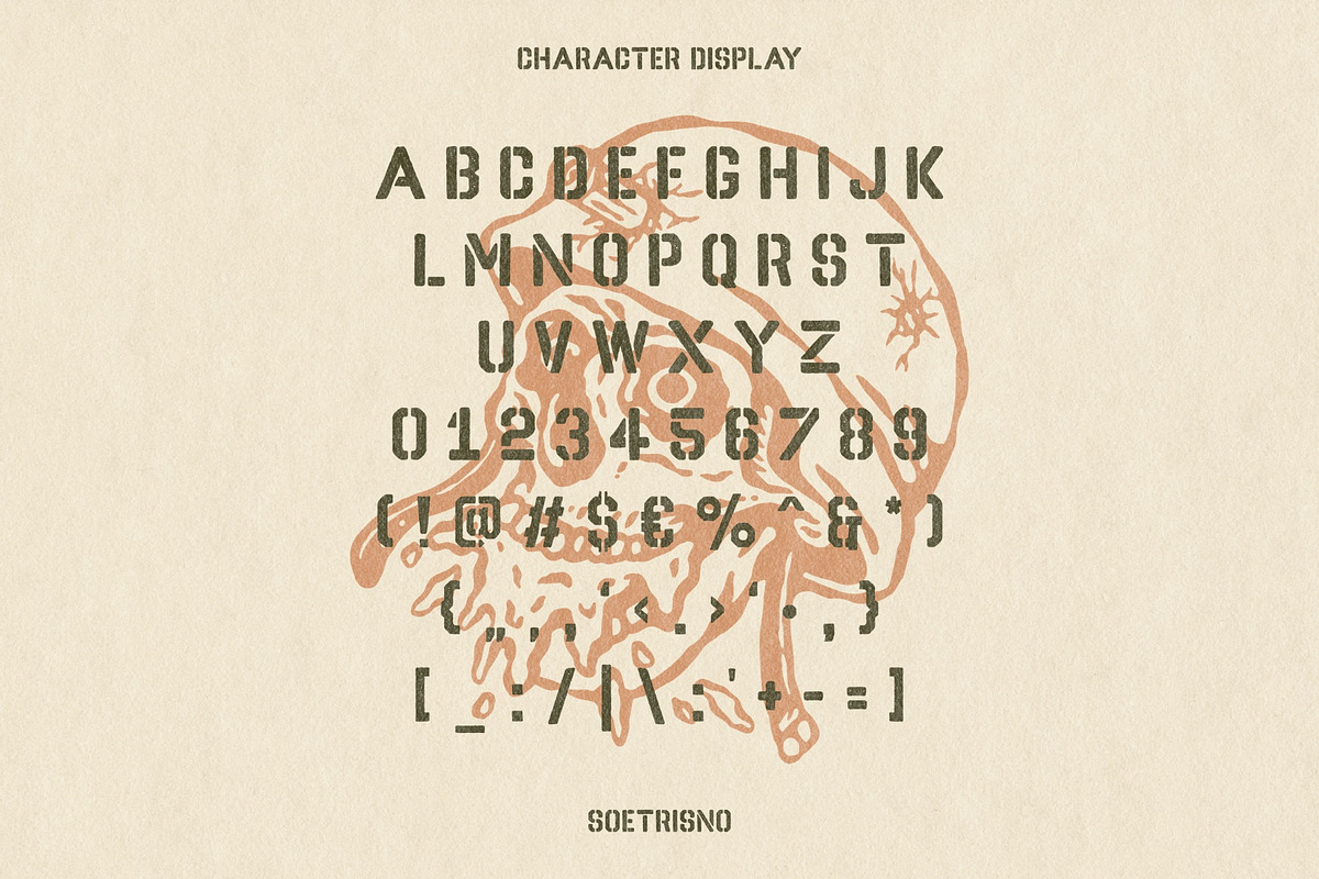 SOETRISNO Stencil, a Handwritten Font by Skewed Studio (Photo 4 of 4)