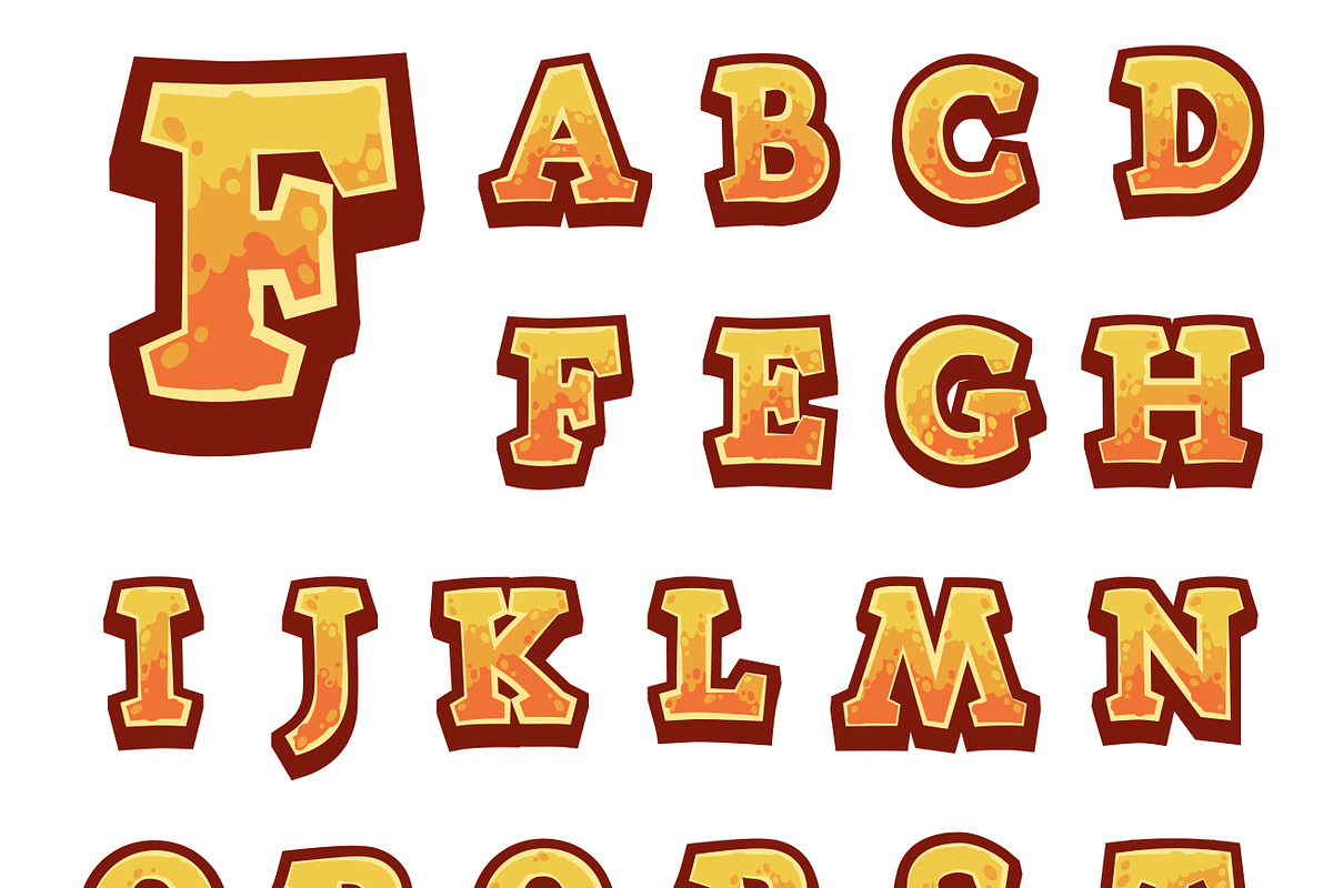 Orange vector stone game alphabet preview 2
