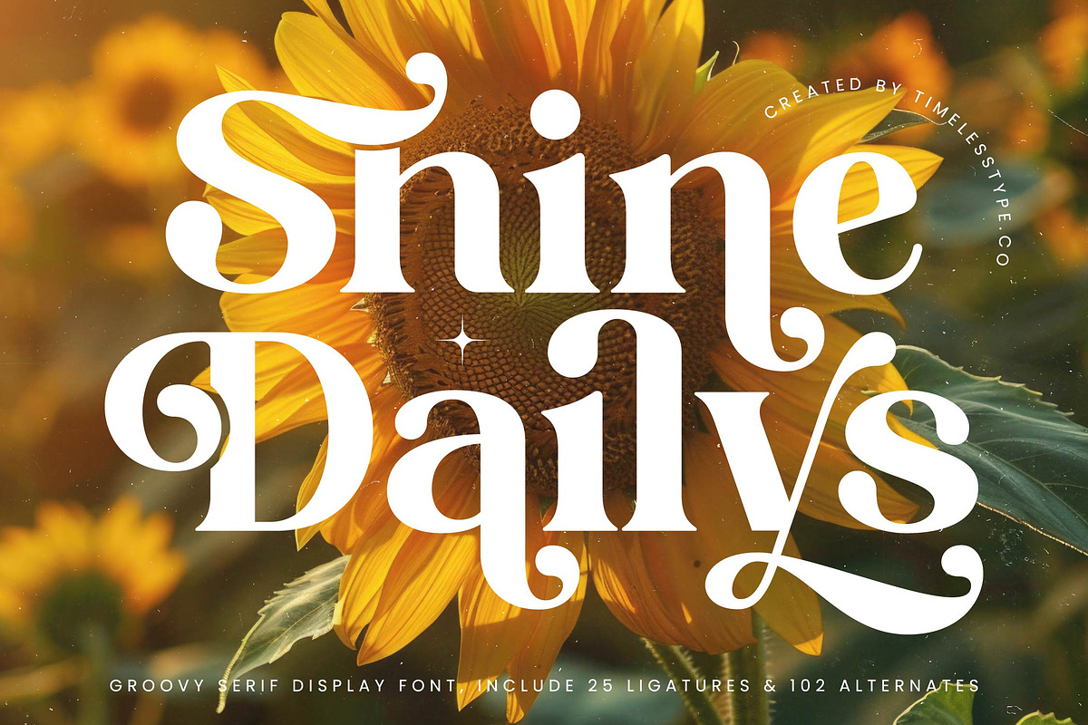 Shine Dailys Groovy Serif Font, a Serif Font by timelesstype.co (Photo 1 of 20)