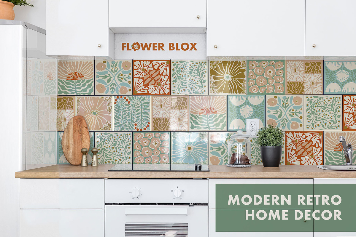 Flowerbox Retro Floral Patterns, a Pattern Graphic by Anugraha Design