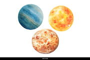 Watercolor Planet Solar System PNG, a Decorative Illustration by illuztrate (Thumbnail 2 of 7)