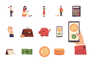 Tax Day Illustration Set, a Templates & Theme by studiogstock