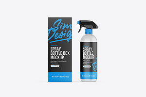 Spray Bottle & Box Mockup