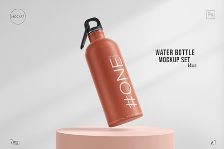 Stainless Steel Water Bottle Mockup, a Product Mockup by Mocart