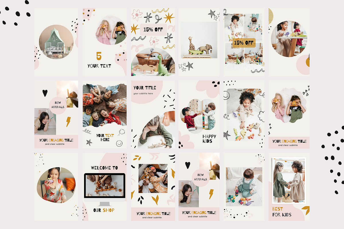 Kids Pinterest templates Canva, a Social Media Template by Yaaas Design (Photo 4 of 16)
