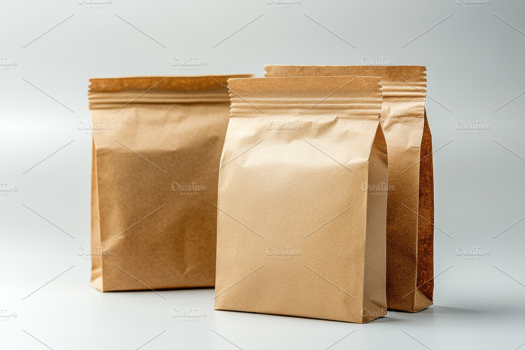 Brown paper bags packaging design mo, a Background Photo by Pixeness Studio