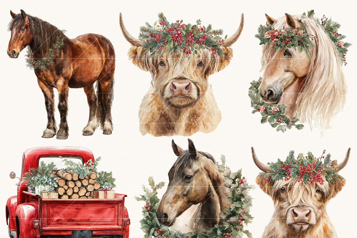 Cozy Barn Christmas Clipart Bundle, a Seasonal Illustration by Design Scotch (Photo 3 of 8)