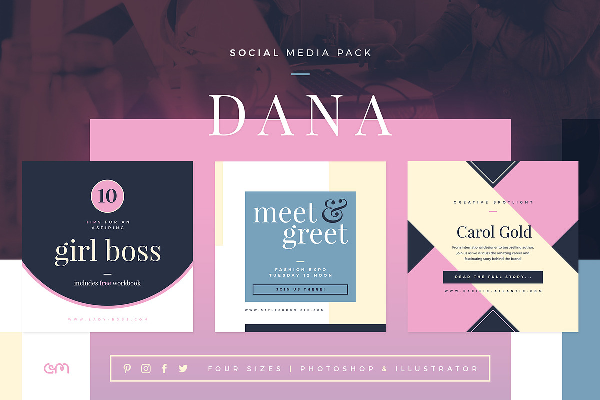 Dana Social Media Pack, a Social Media Template by AM Studio (Photo 1 of 14)