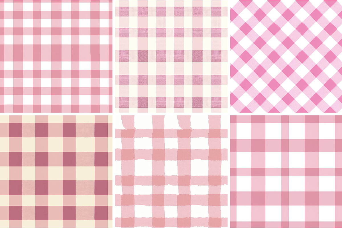 Blush Pink Gingham Plaid Digital Pap, a Texture Illustration by DreamPrint404 (Photo 3 of 3)
