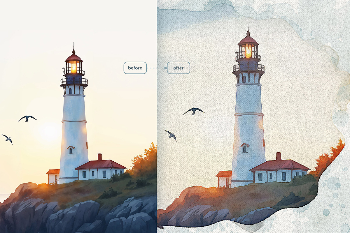 Watercolor Frames Photoshop Effects, a Layer Style Add-On by Andrew Skoch Design (Photo 2 of 12)