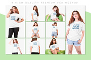 Female t-shirt Mockup-V-2-002, a Shirt Mockup by designvillage (Thumbnail 4 of 7)