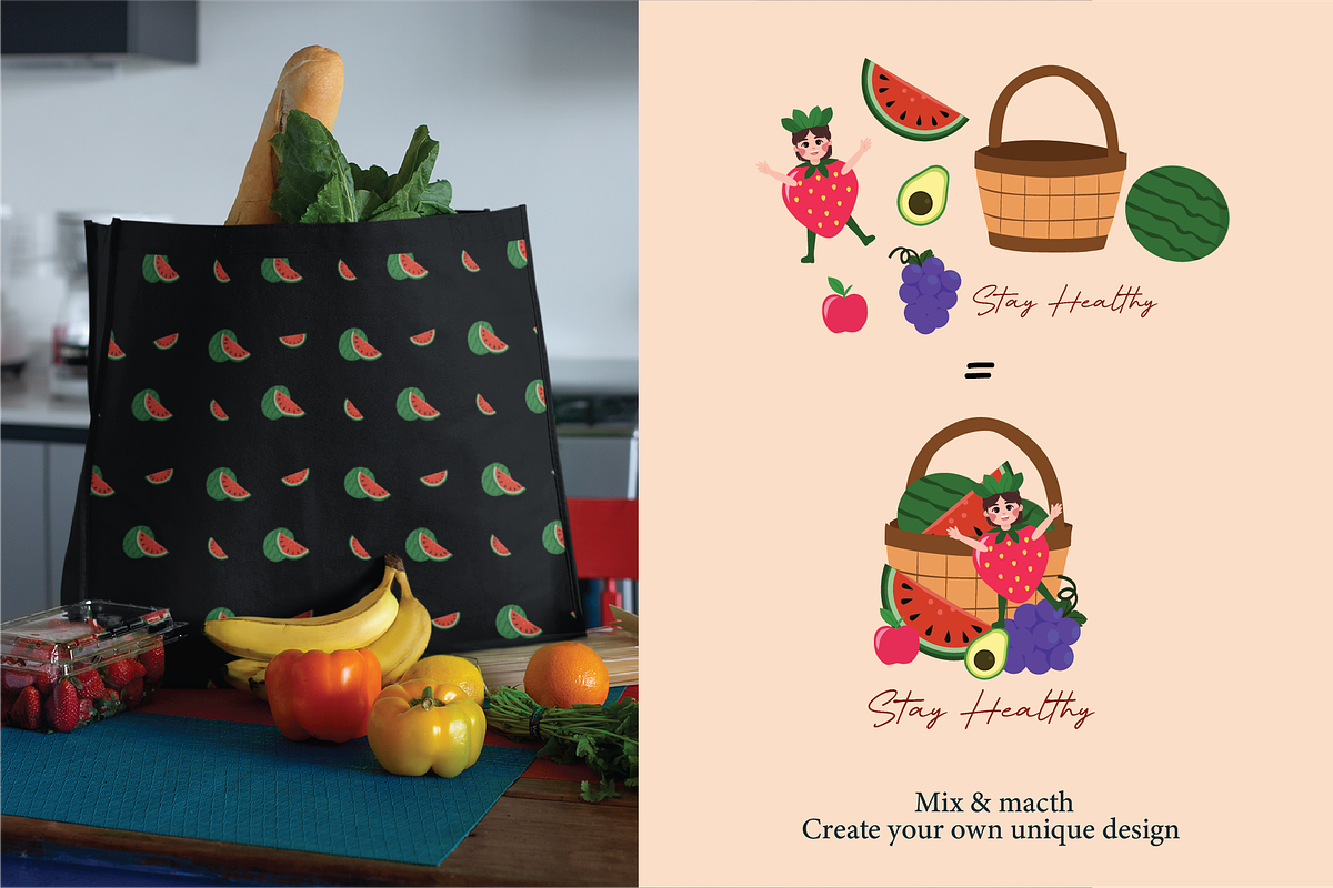 Cute Fruits Vector Illustration, a Food Illustration by Berdansabersama (Photo 7 of 7)