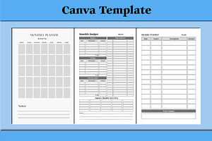 Budget Planner Canva Templates