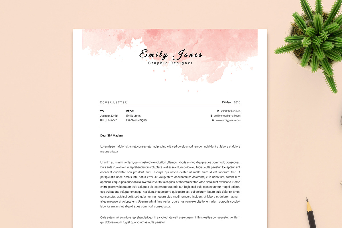 2 Page Resume & CoverLetter Template, a Resume Template by Showy68 Template (Photo 2 of 2)