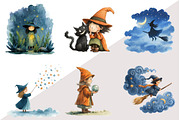 Little Witch Clipart, an Illustration by Design Market (Thumbnail 3 of 3)