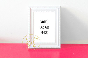 White Frame Portrait Mockup