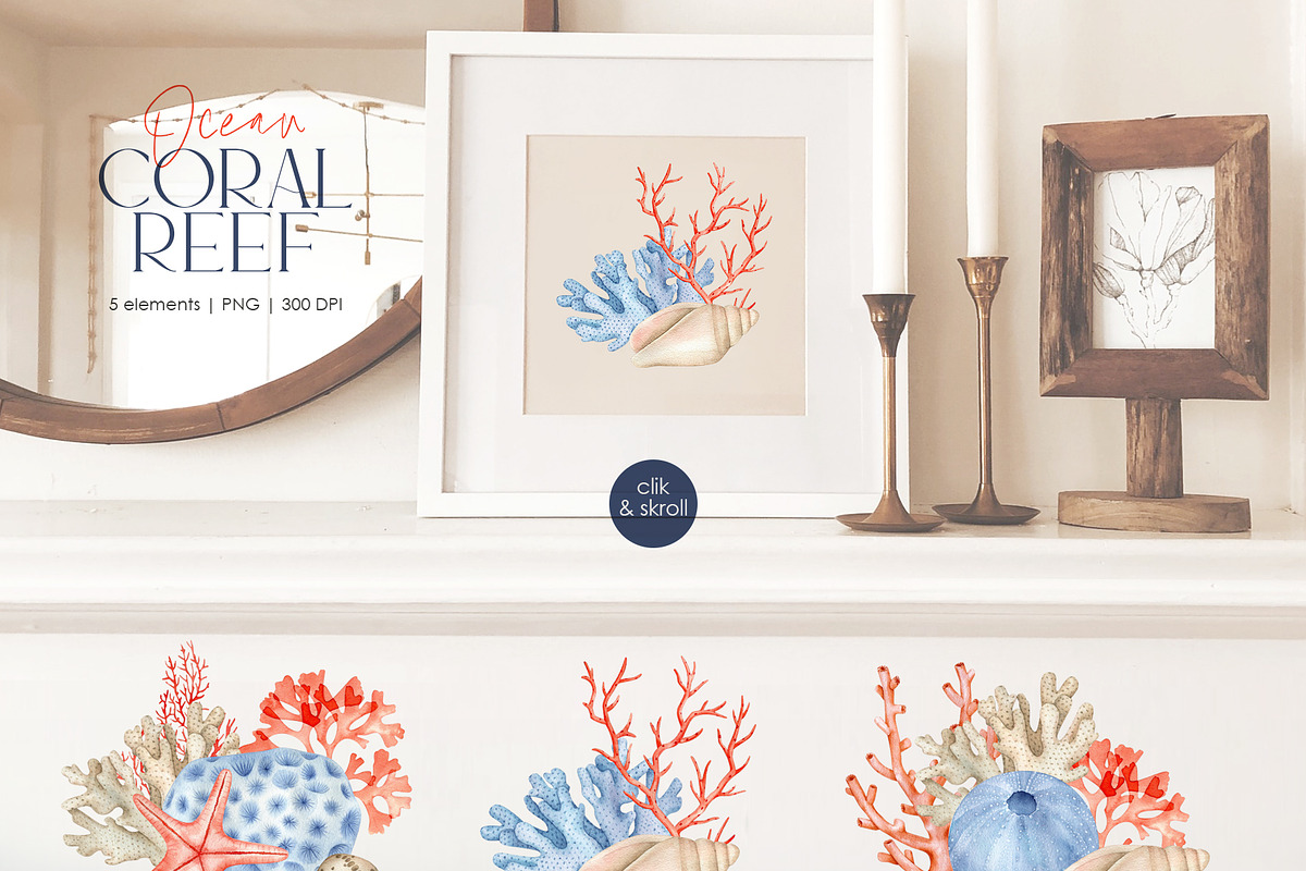 Watercolor Ocean, an Object Illustration by PatrushevaYana (Photo 7 of 13)