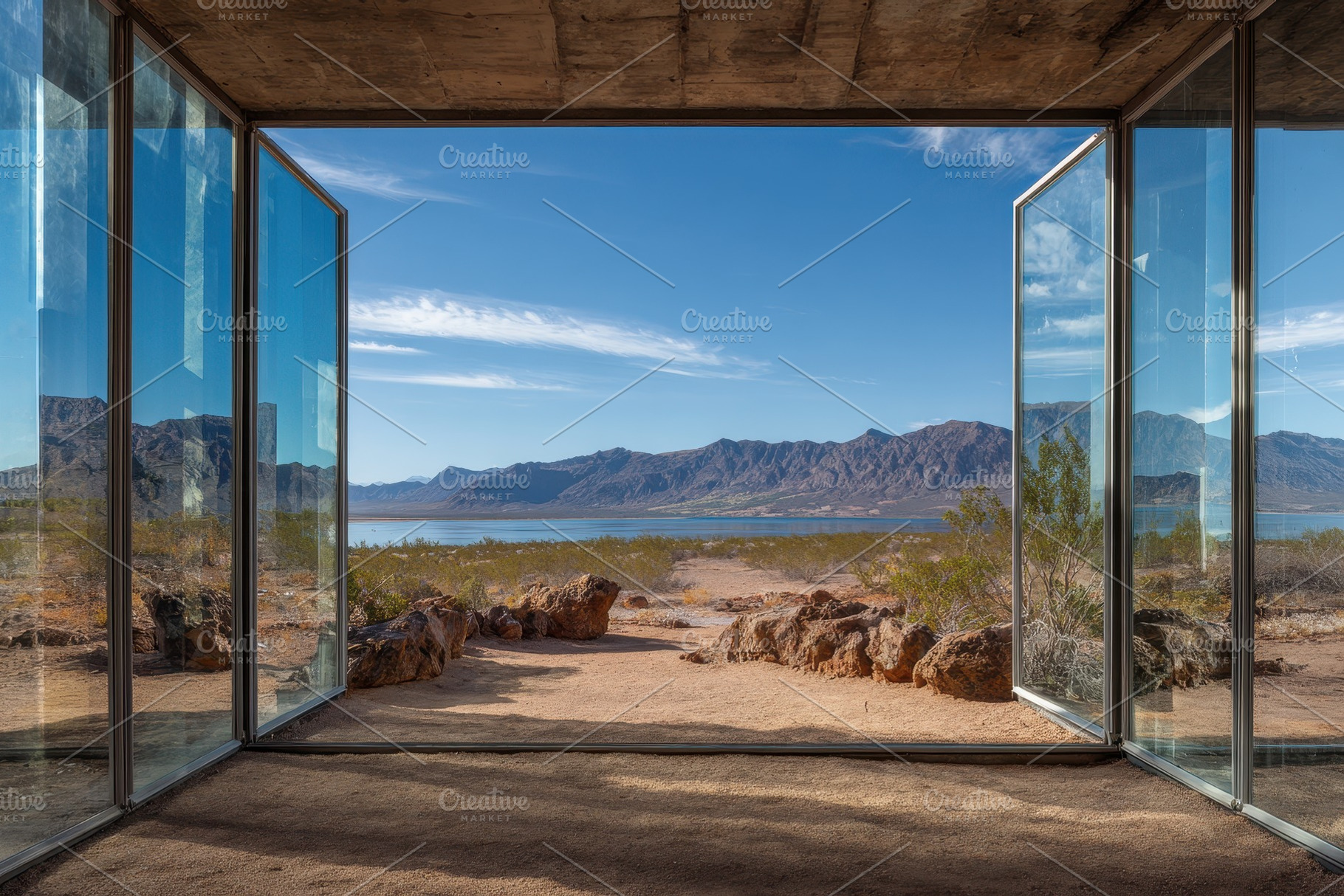 Natural landscape view through glass, a Photo by Pavel_design