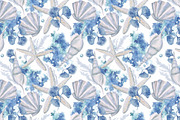 White and blue sea patterns, a Pattern Graphic by ramika (Thumbnail 2 of 8)