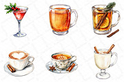 Watercolor Christmas Drinks Clipart, an Illustration by DreamPrint404 (Thumbnail 7 of 7)