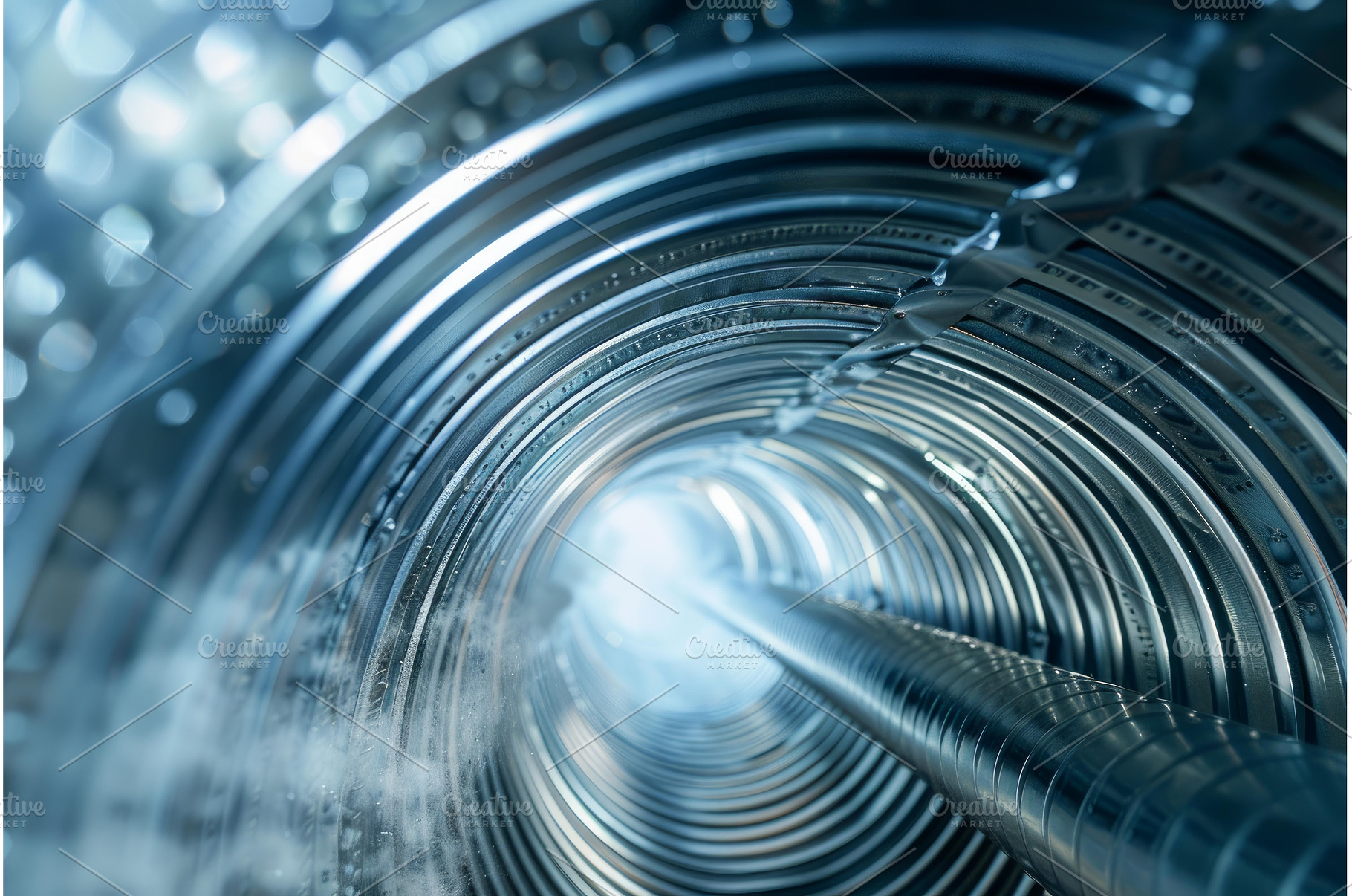 Industrial pipe showing the light at, an Industrial Photo by Ylivdesign