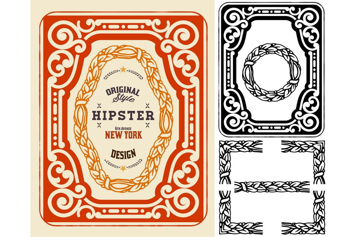 Retro card with design elements., a Graphic by OneVectorStock