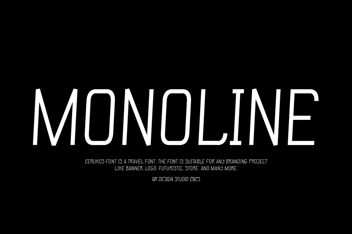 Zerukos - Monoline Thin Font, a Sans Serif Font by QR Design Studio (Photo 2 of 7)
