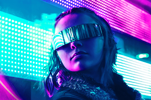 Futuristic Cyberpunk Photo Effect