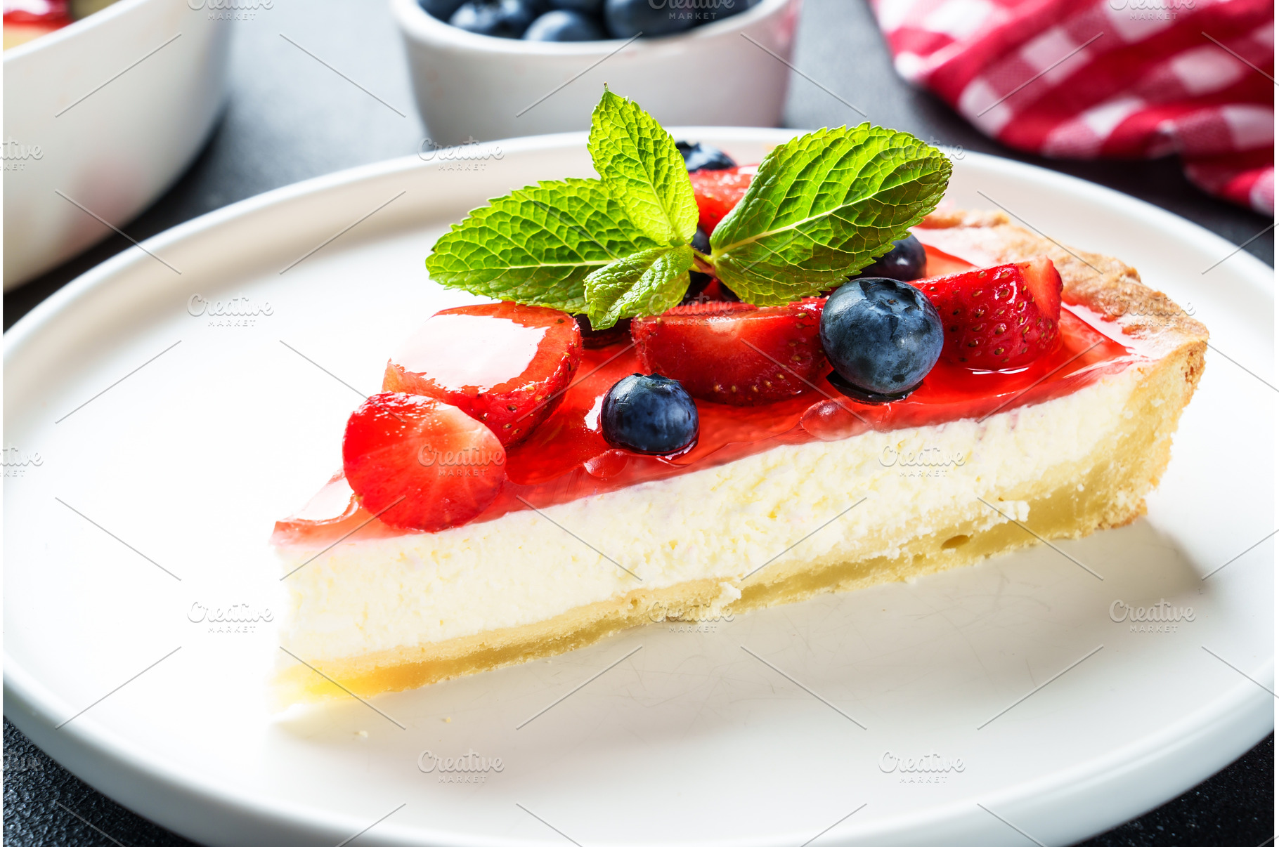 Tart with fresh berries and cream, a Food & Drink Photo by Nadia-nb