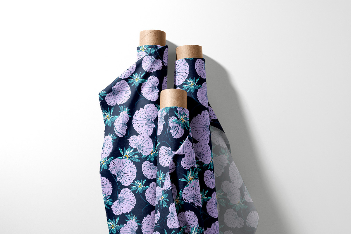 Colorful Lotus Floral Pattern, a Pattern Graphic by StudioGlouna (Photo 2 of 9)